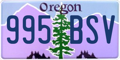 OR license plate 995BSV