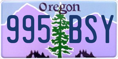 OR license plate 995BSY