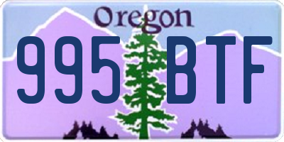 OR license plate 995BTF