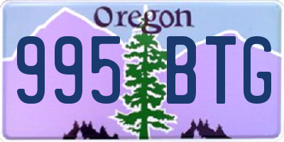 OR license plate 995BTG
