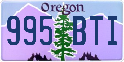 OR license plate 995BTI