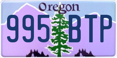 OR license plate 995BTP