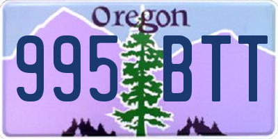 OR license plate 995BTT