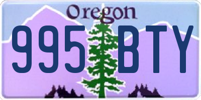 OR license plate 995BTY