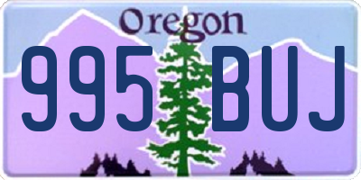 OR license plate 995BUJ