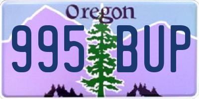 OR license plate 995BUP