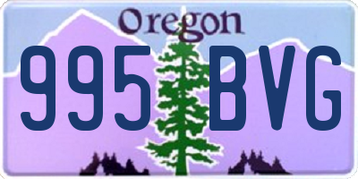 OR license plate 995BVG