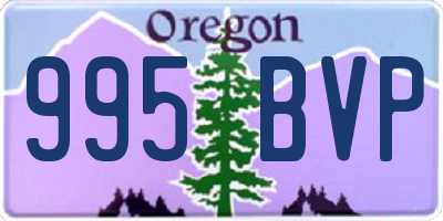OR license plate 995BVP