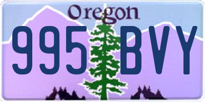 OR license plate 995BVY