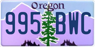 OR license plate 995BWC