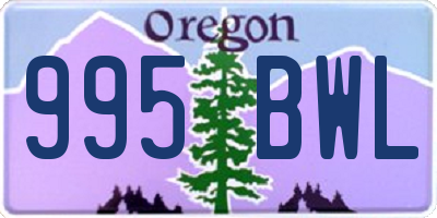 OR license plate 995BWL