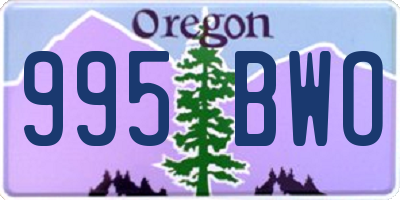 OR license plate 995BWO