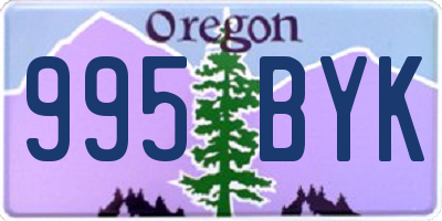 OR license plate 995BYK