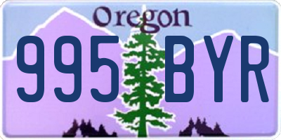 OR license plate 995BYR