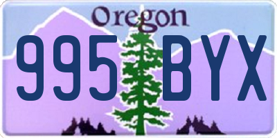 OR license plate 995BYX