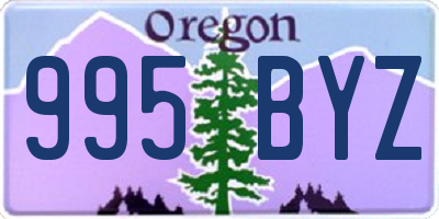 OR license plate 995BYZ
