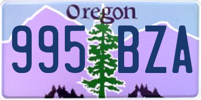OR license plate 995BZA