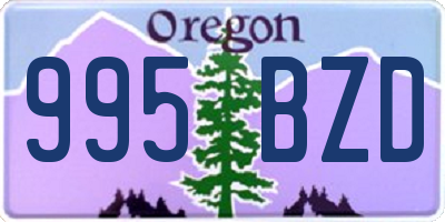 OR license plate 995BZD