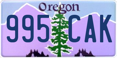 OR license plate 995CAK
