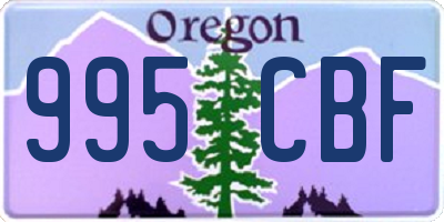 OR license plate 995CBF