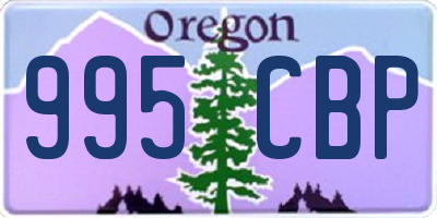 OR license plate 995CBP