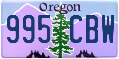 OR license plate 995CBW