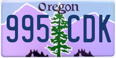 OR license plate 995CDK