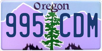 OR license plate 995CDM