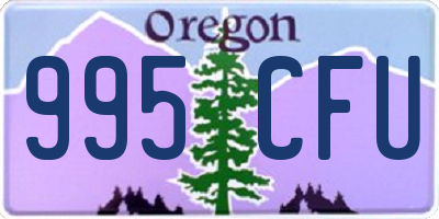 OR license plate 995CFU