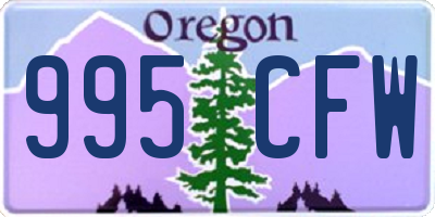 OR license plate 995CFW