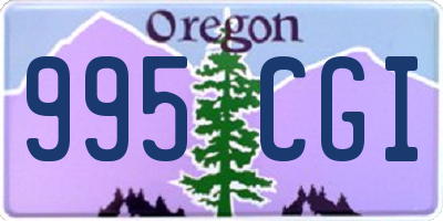 OR license plate 995CGI