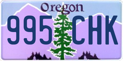 OR license plate 995CHK