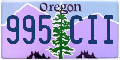 OR license plate 995CII