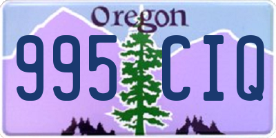 OR license plate 995CIQ