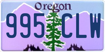OR license plate 995CLW