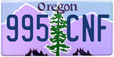 OR license plate 995CNF