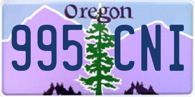 OR license plate 995CNI