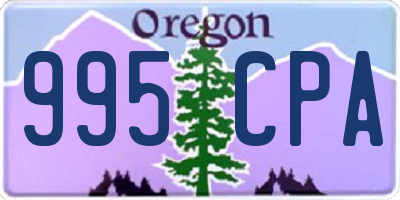 OR license plate 995CPA
