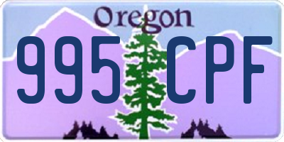 OR license plate 995CPF