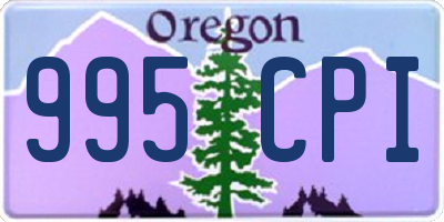 OR license plate 995CPI