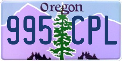 OR license plate 995CPL