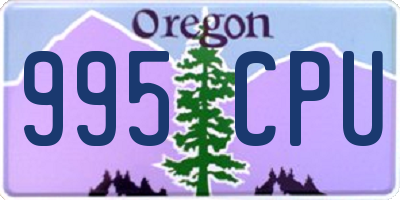 OR license plate 995CPU