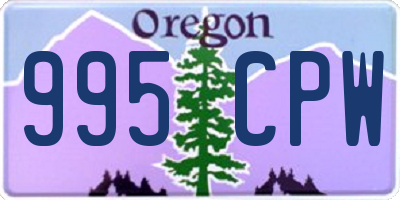 OR license plate 995CPW