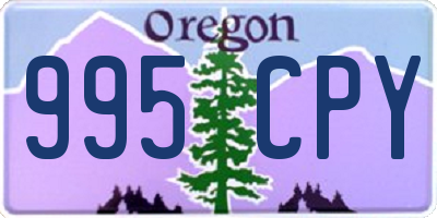 OR license plate 995CPY