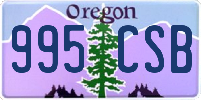 OR license plate 995CSB