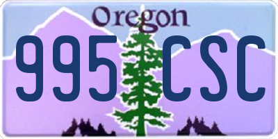 OR license plate 995CSC