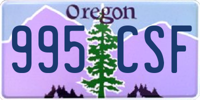 OR license plate 995CSF