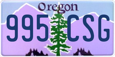 OR license plate 995CSG