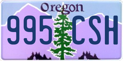 OR license plate 995CSH