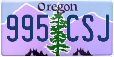 OR license plate 995CSJ
